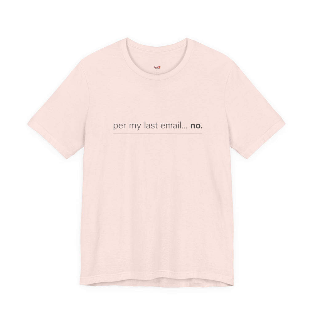 Per My Last Email -- No.  T-Shirt