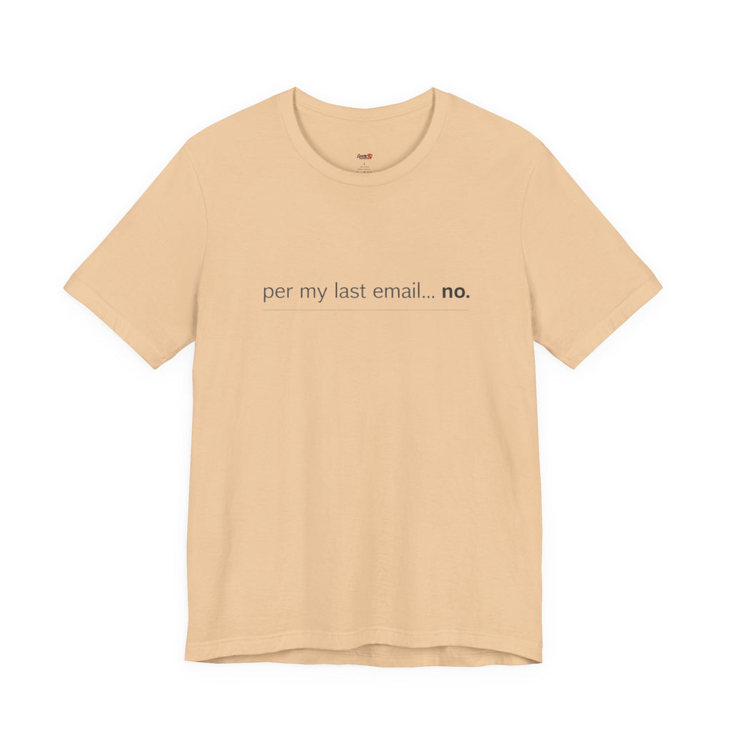 Per My Last Email -- No.  T-Shirt