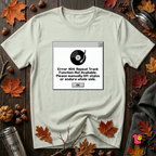Error 404: Vinyl Record sarcastic graphic t-shirt in Citron by Snarky Sarks
