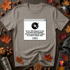 Error 404: Vinyl Record sarcastic graphic t-shirt in Deep Heather by Snarky Sarks