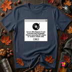 Error 404: Vinyl Record sarcastic graphic t-shirt in Navy by Snarky Sarks