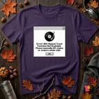 Error 404: Vinyl Record sarcastic graphic t-shirt in Purple by Snarky Sarks
