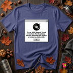 Error 404: Vinyl Record sarcastic graphic t-shirt in Team Navy by Snarky Sarks