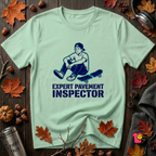 Expert Pavement Inspector sarcastic graphic t-shirt in Mint by Snarky Sarks