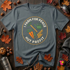 Farm for Peace Not Profit sarcastic graphic t-shirt in Dark Gray by Snarky Sarks
