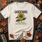 Gardening. For People Who Hate Adults sarcastic graphic t-shirt in White by Snarky Sarks