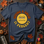 Giving a Solid 11 Percent sarcastic graphic t-shirt in Navy by Snarky Sarks