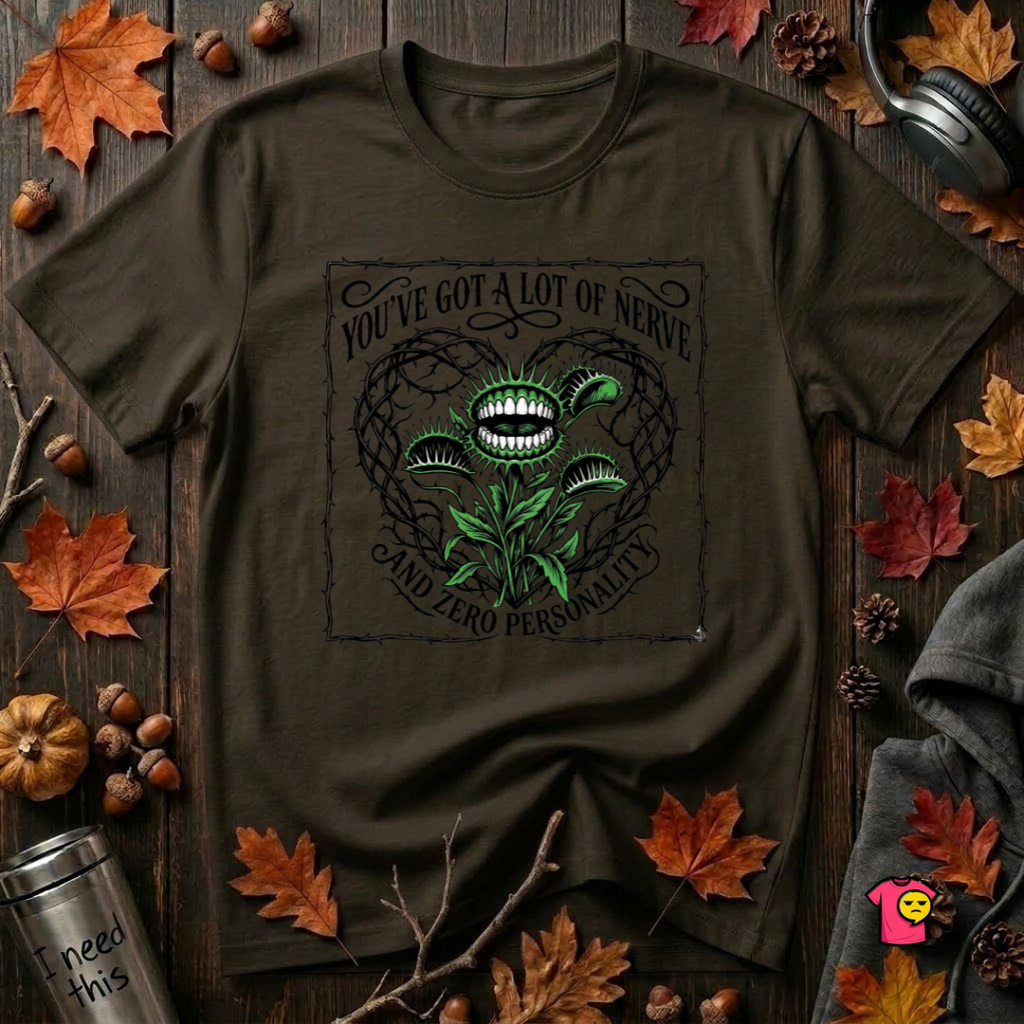 You've Got a Lot of Nerve Venus flytrap t-shirt in Black by Snarky Sarks