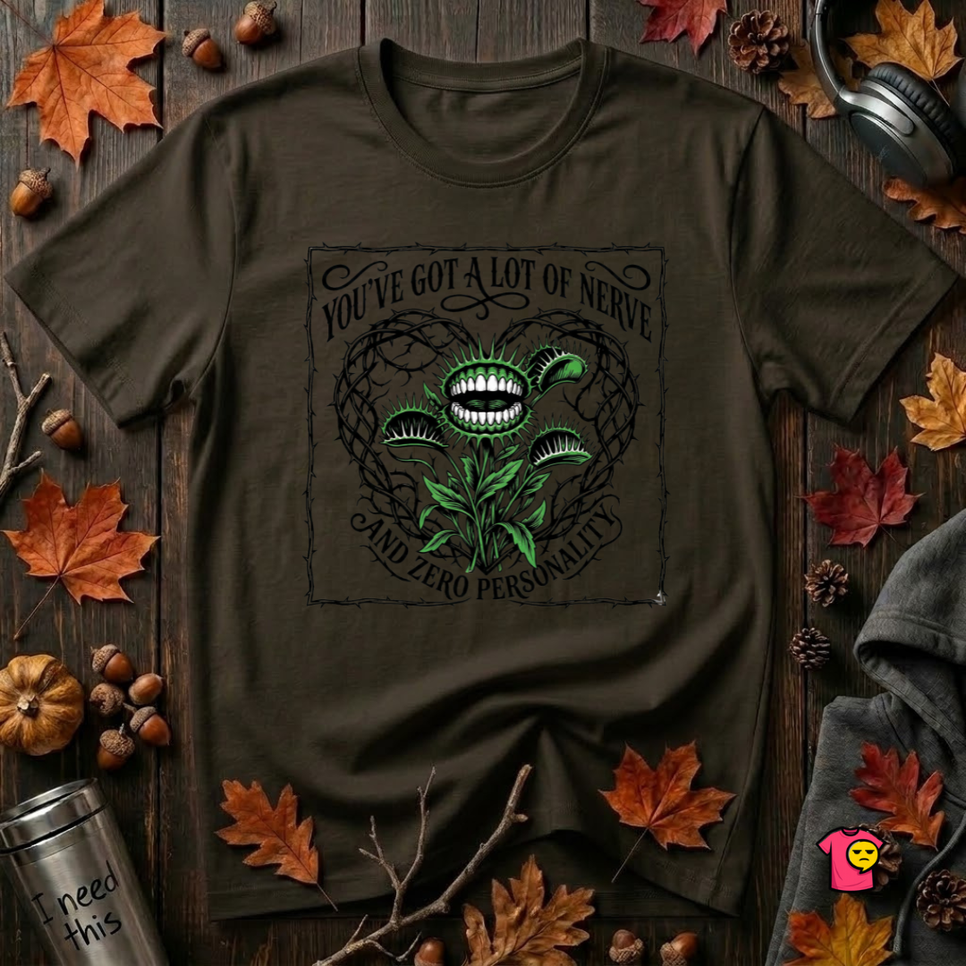 You've Got a Lot of Nerve Venus flytrap t-shirt in Black by Snarky Sarks