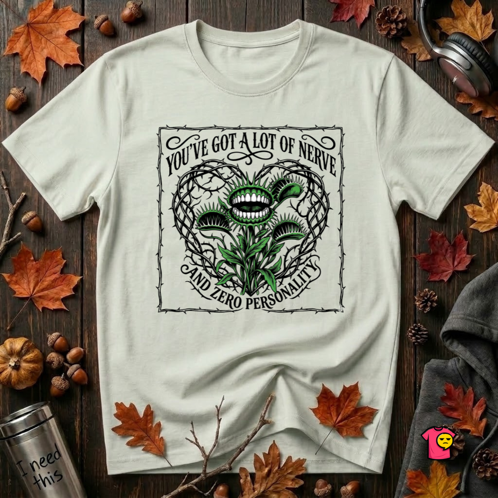You've Got a Lot of Nerve Venus flytrap t-shirt in Citron by Snarky Sarks