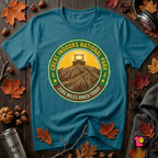 Great Indoors National Park sarcastic graphic t-shirt in Deep Teal by Snarky Sarks