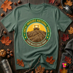 Great Indoors National Park sarcastic graphic t-shirt in Heather Forest by Snarky Sarks