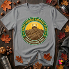 Great Indoors National Park sarcastic graphic t-shirt in Heather Storm by Snarky Sarks