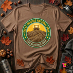 Great Indoors National Park sarcastic graphic t-shirt in Sand Dune by Snarky Sarks