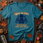 Here to Fish...Not Hear Your Life Story sarcastic graphic t-shirt in Deep Teal by Snarky Sarks