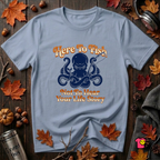 Here to Fish...Not Hear Your Life Story sarcastic graphic t-shirt in Heather Prism Blue by Snarky Sarks