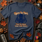 Here to Fish...Not Hear Your Life Story sarcastic graphic t-shirt in Navy by Snarky Sarks
