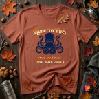 Here to Fish...Not Hear Your Life Story sarcastic graphic t-shirt in Rust by Snarky Sarks