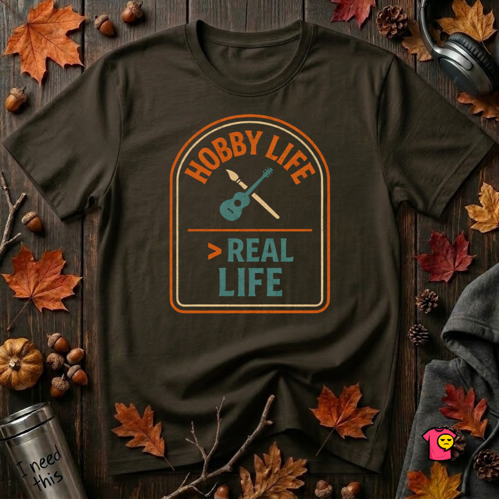 Hobby Life > Real Life sarcastic graphic t-shirt in Black by Snarky Sarks