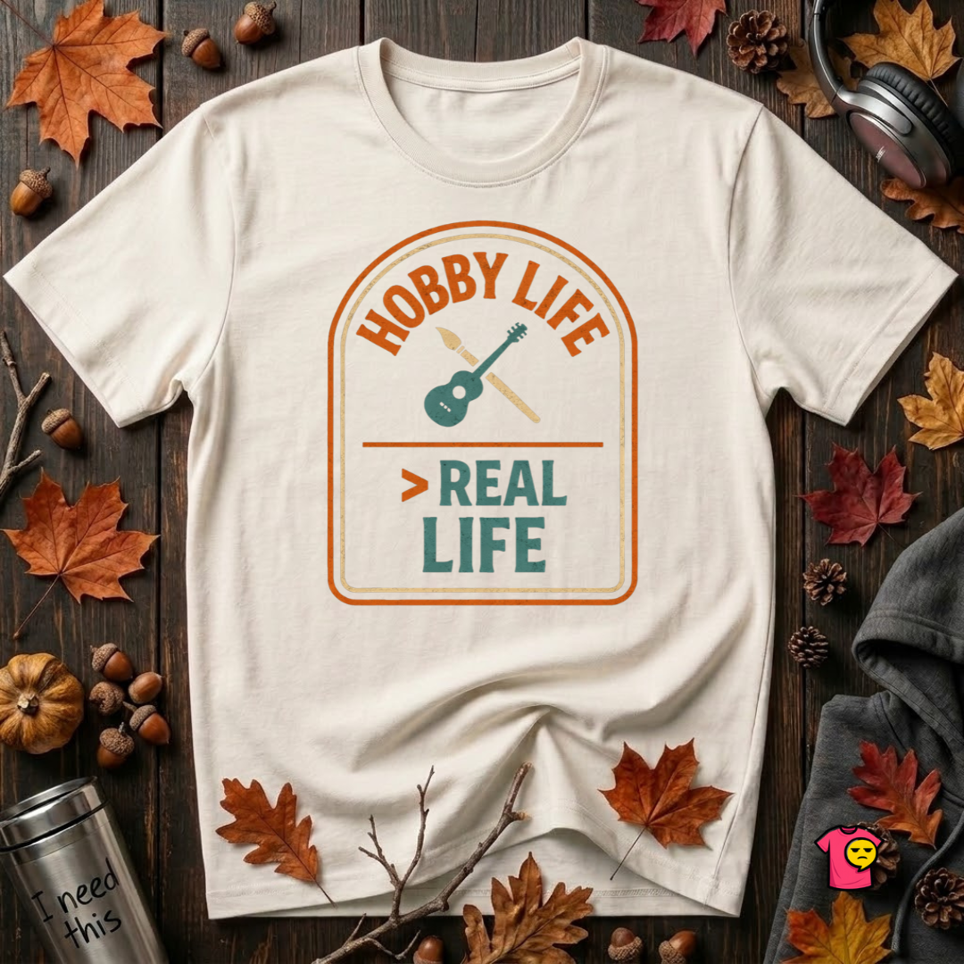 Hobby Life > Real Life sarcastic graphic t-shirt in White by Snarky Sarks