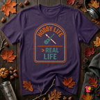 Hobby Life > Real Life sarcastic graphic t-shirt in Team Purple by Snarky Sarks