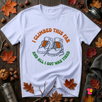 I Climbed This Far...and Got Tired sarcastic graphic t-shirt in Ash by Snarky Sarks