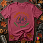 I Climbed This Far...and Got Tired sarcastic graphic t-shirt in Cardinal by Snarky Sarks