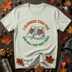 I Climbed This Far...and Got Tired sarcastic graphic t-shirt in Citron by Snarky Sarks