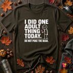 I Did One Adult Thing Today sarcastic graphic t-shirt in Black by Snarky Sarks