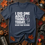 I Did One Adult Thing Today sarcastic graphic t-shirt in Navy by Snarky Sarks
