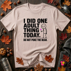 I Did One Adult Thing Today sarcastic graphic t-shirt in Soft Pink by Snarky Sarks