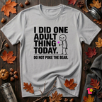 I Did One Adult Thing Today sarcastic graphic t-shirt in Solid Athletic Gray by Snarky Sarks