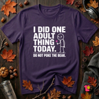 I Did One Adult Thing Today sarcastic graphic t-shirt in Team Purple by Snarky Sarks