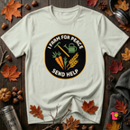 I Farm For Peace -- Send Help sarcastic graphic t-shirt in Citron by Snarky Sarks