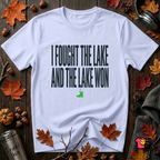 I Fought the Lake and the Lake Won sarcastic graphic t-shirt in Ash by Snarky Sarks