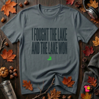 I Fought the Lake and the Lake Won sarcastic graphic t-shirt in Dark Gray by Snarky Sarks