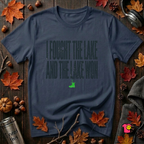 I Fought the Lake and the Lake Won sarcastic graphic t-shirt in Navy by Snarky Sarks