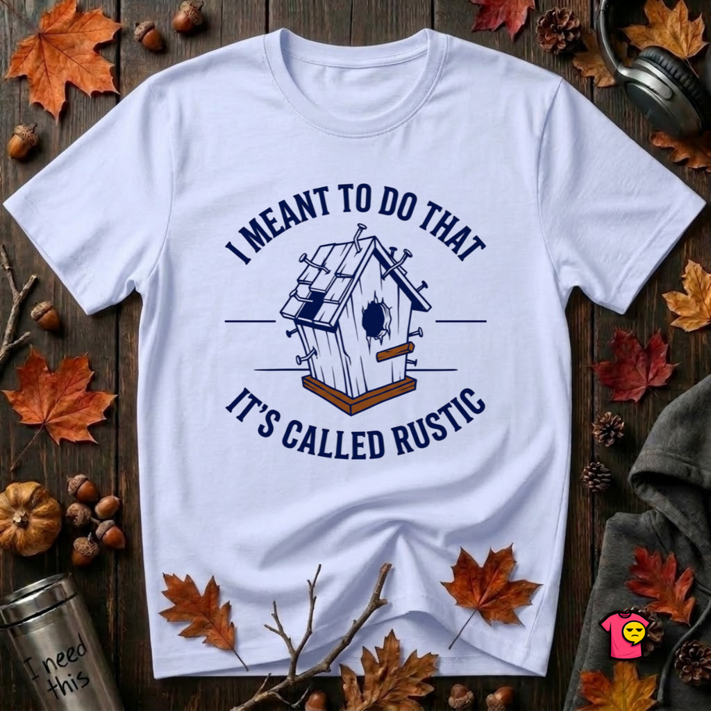 I Meant to do That -- It's Called Rustic sarcastic graphic t-shirt in Ash by Snarky Sarks