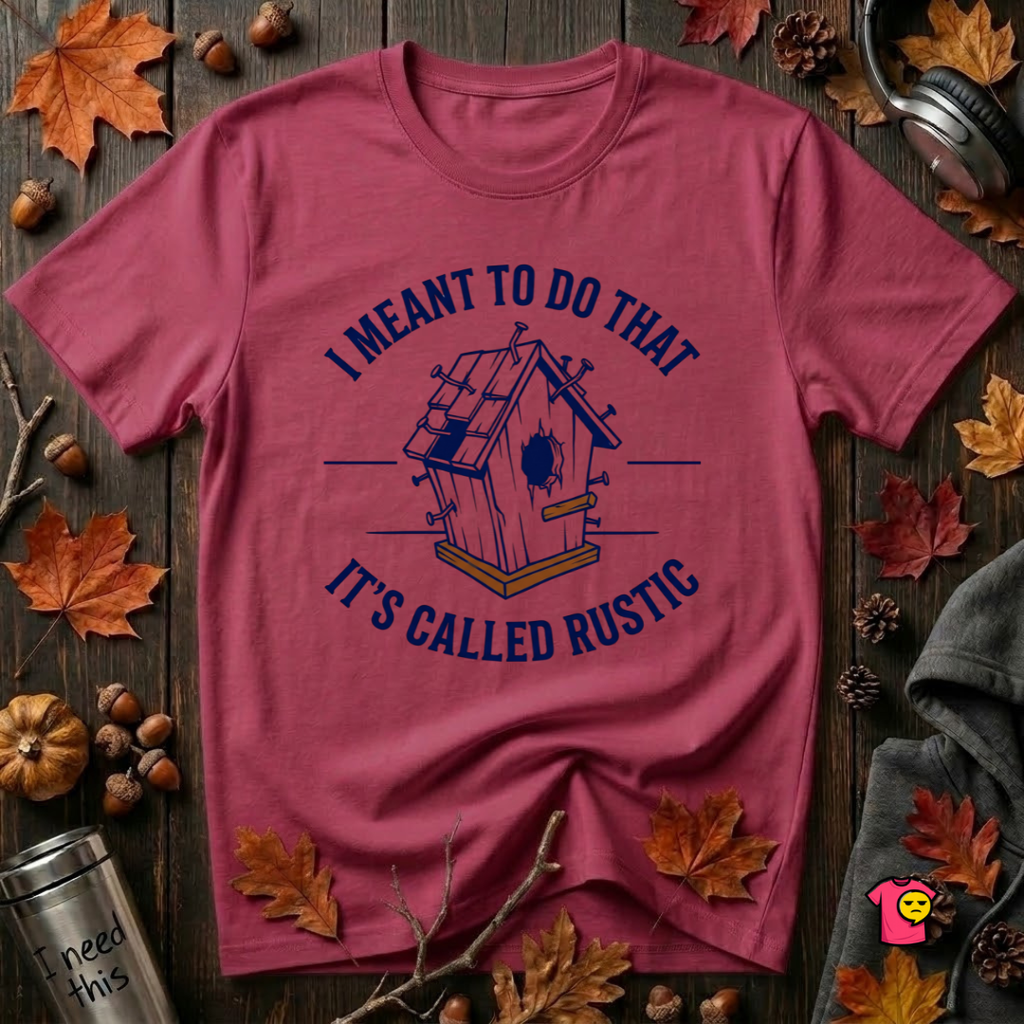I Meant to do That -- It's Called Rustic sarcastic graphic t-shirt in Cardinal by Snarky Sarks