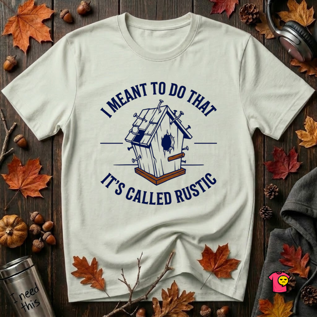 I Meant to do That -- It's Called Rustic sarcastic graphic t-shirt in Citron by Snarky Sarks