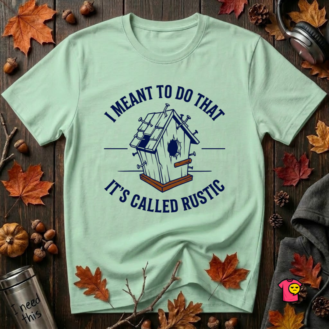 I Meant to do That -- It's Called Rustic sarcastic graphic t-shirt in Mint by Snarky Sarks