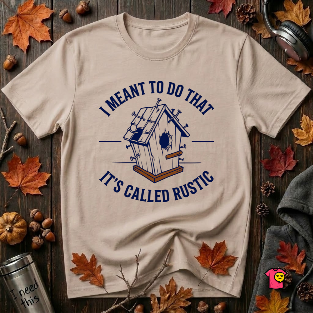 I Meant to do That -- It's Called Rustic sarcastic graphic t-shirt in Natural by Snarky Sarks