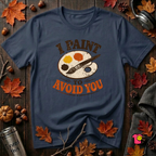 I Paint to Avoid You sarcastic graphic t-shirt in Navy by Snarky Sarks
