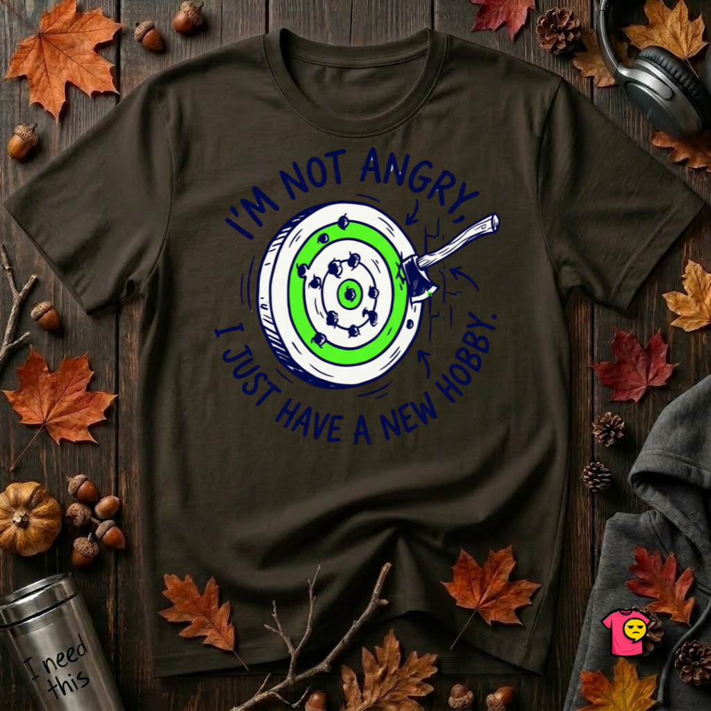 I'm Not Angry, I Just Have a New Hobby sarcastic graphic t-shirt in Black by Snarky Sarks