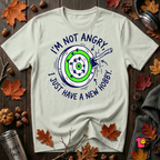 I'm Not Angry, I Just Have a New Hobby sarcastic graphic t-shirt in Citron by Snarky Sarks