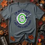 I'm Not Angry, I Just Have a New Hobby sarcastic graphic t-shirt in Dark Gray by Snarky Sarks