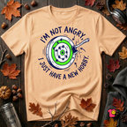 I'm Not Angry, I Just Have a New Hobby sarcastic graphic t-shirt in Peach by Snarky Sarks