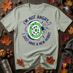 I'm Not Angry, I Just Have a New Hobby sarcastic graphic t-shirt in Sage by Snarky Sarks