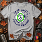 I'm Not Angry, I Just Have a New Hobby sarcastic graphic t-shirt in Solid Athletic Gray by Snarky Sarks