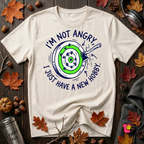 I'm Not Angry, I Just Have a New Hobby sarcastic graphic t-shirt in White by Snarky Sarks